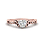 Load image into Gallery viewer, vintage-irish-knot-heart-engagement-ring-with-black-diamond-in-rose-gold-FD124181HTRGBLACK-NL-RG.jpg