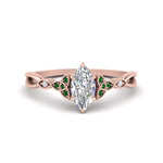 Load image into Gallery viewer, vintage-irish-knot-marquise-diamond-engagement-ring-with-emerald-in-rose-gold-FD124181MQRGEMGR-NL-RG.jpg
