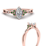 Load image into Gallery viewer, vintage-irish-knot-marquise-diamond-engagement-ring-with-emerald-in-rose-gold-FD124181MQRGEMGR-NL-RG.jpg
