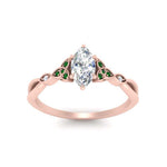 Load image into Gallery viewer, vintage-irish-knot-marquise-diamond-engagement-ring-with-emerald-in-rose-gold-FD124181MQRGEMGR-NL-RG.jpg
