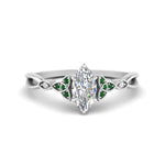 Load image into Gallery viewer, vintage-irish-knot-marquise-diamond-engagement-ring-with-emerald-in-white-gold-FD124181MQRGEMGR-NL-WG.jpg
