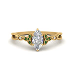 Load image into Gallery viewer, vintage-irish-knot-marquise-diamond-engagement-ring-with-emerald-in-yellow-gold-FD124181MQRGEMGR-NL-YG.jpg
