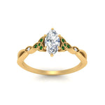 Load image into Gallery viewer, vintage-irish-knot-marquise-diamond-engagement-ring-with-emerald-in-yellow-gold-FD124181MQRGEMGR-NL-YG.jpg
