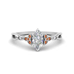 Load image into Gallery viewer, vintage-irish-knot-marquise-diamond-engagement-ring-with-orange-sapphire-in-white-gold-FD124181MQRGSAOR-NL-WG.jpg
