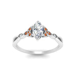 Load image into Gallery viewer, vintage-irish-knot-marquise-diamond-engagement-ring-with-orange-sapphire-in-white-gold-FD124181MQRGSAOR-NL-WG.jpg
