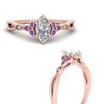 Load image into Gallery viewer, vintage-irish-knot-marquise-diamond-engagement-ring-with-purple-topaz-in-rose-gold-FD124181MQRGVITO-NL-RG.jpg
