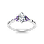 Load image into Gallery viewer, vintage-irish-knot-marquise-diamond-engagement-ring-with-purple-topaz-in-white-gold-FD124181MQRGVITO-NL-WG.jpg
