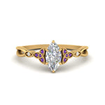 Load image into Gallery viewer, vintage-irish-knot-marquise-diamond-engagement-ring-with-purple-topaz-in-yellow-gold-FD124181MQRGVITO-NL-YG.jpg

