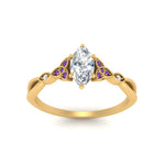 Load image into Gallery viewer, vintage-irish-knot-marquise-diamond-engagement-ring-with-purple-topaz-in-yellow-gold-FD124181MQRGVITO-NL-YG.jpg

