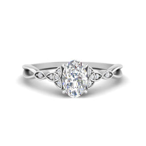 Vintage Oval Lab-Grown Diamond Celtic Knot Ring