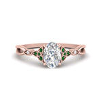 Load image into Gallery viewer, vintage-irish-knot-oval-diamond-engagement-ring-with-emerald-in-rose-gold-FD124181OVRGEMGR-NL-RG.jpg
