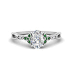 Load image into Gallery viewer, vintage-irish-knot-oval-diamond-engagement-ring-with-emerald-in-white-gold-FD124181OVRGEMGR-NL-WG.jpg