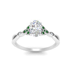 Load image into Gallery viewer, vintage-irish-knot-oval-diamond-engagement-ring-with-emerald-in-white-gold-FD124181OVRGEMGR-NL-WG.jpg