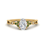 Load image into Gallery viewer, vintage-irish-knot-oval-diamond-engagement-ring-with-emerald-in-yellow-gold-FD124181OVRGEMGR-NL-YG.jpg
