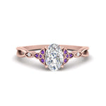 Load image into Gallery viewer, vintage-irish-knot-oval-diamond-engagement-ring-with-purple-topaz-in-rose-gold-FD124181OVRGVITO-NL-RG.jpg
