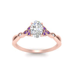 Load image into Gallery viewer, vintage-irish-knot-oval-diamond-engagement-ring-with-purple-topaz-in-rose-gold-FD124181OVRGVITO-NL-RG.jpg