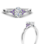 Load image into Gallery viewer, vintage-irish-knot-oval-diamond-engagement-ring-with-purple-topaz-in-white-gold-FD124181OVRGVITO-NL-WG.jpg