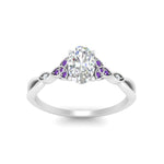 Load image into Gallery viewer, vintage-irish-knot-oval-diamond-engagement-ring-with-purple-topaz-in-white-gold-FD124181OVRGVITO-NL-WG.jpg
