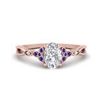 Load image into Gallery viewer, vintage-irish-knot-oval-diamond-engagement-ring-with-sapphire-in-rose-gold-FD124181OVRGSABL-NL-RG.jpg