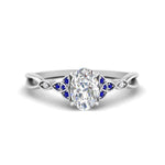 Load image into Gallery viewer, vintage-irish-knot-oval-diamond-engagement-ring-with-sapphire-in-white-gold-FD124181OVRGSABL-NL-WG.jpg