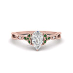 Load image into Gallery viewer, vintage-irish-knot-pear-diamond-engagement-ring-with-emerald-in-rose-gold-FD124181PERGEMGR-NL-RG.jpg
