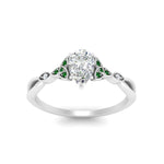 Load image into Gallery viewer, vintage-irish-knot-pear-diamond-engagement-ring-with-emerald-in-white-gold-FD124181PERGEMGR-NL-WG.jpg
