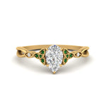 Load image into Gallery viewer, vintage-irish-knot-pear-diamond-engagement-ring-with-emerald-in-yellow-gold-FD124181PERGEMGR-NL-YG.jpg
