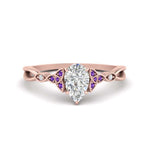 Load image into Gallery viewer, vintage-irish-knot-pear-diamond-engagement-ring-with-purple-topaz-in-rose-gold-FD124181PERGVITO-NL-RG.jpg
