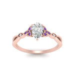 Load image into Gallery viewer, vintage-irish-knot-pear-diamond-engagement-ring-with-purple-topaz-in-rose-gold-FD124181PERGVITO-NL-RG.jpg
