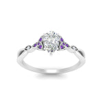 Load image into Gallery viewer, vintage-irish-knot-pear-diamond-engagement-ring-with-purple-topaz-in-white-gold-FD124181PERGVITO-NL-WG.jpg
