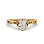 Load image into Gallery viewer, vintage-irish-knot-pear-diamond-engagement-ring-with-purple-topaz-in-yellow-gold-FD124181PERGVITO-NL-YG.jpg
