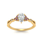 Load image into Gallery viewer, vintage-irish-knot-pear-diamond-engagement-ring-with-purple-topaz-in-yellow-gold-FD124181PERGVITO-NL-YG.jpg

