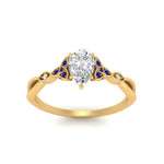 Load image into Gallery viewer, vintage-irish-knot-pear-diamond-engagement-ring-with-sapphire-in-yellow-gold-FD124181PERGSABL-NL-YG.jpg
