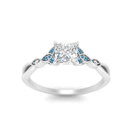 Load image into Gallery viewer, vintage-irish-knot-princess-cut-diamond-engagement-ring-with-blue-topaz-in-white-gold-FD124181PRRGICBLTO-NL-WG.jpg
