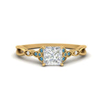 Load image into Gallery viewer, vintage-irish-knot-princess-cut-diamond-engagement-ring-with-blue-topaz-in-yellow-gold-FD124181PRRGICBLTO-NL-YG.jpg
