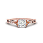 Load image into Gallery viewer, vintage-irish-knot-princess-cut-diamond-engagement-ring-with-orange-sapphire-in-rose-gold-FD124181PRRGSAOR-NL-RG.jpg
