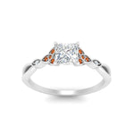 Load image into Gallery viewer, vintage-irish-knot-princess-cut-diamond-engagement-ring-with-orange-sapphire-in-white-gold-FD124181PRRGSAOR-NL-WG.jpg
