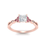 Load image into Gallery viewer, vintage-irish-knot-princess-cut-diamond-engagement-ring-with-pink-sapphire-in-rose-gold-FD124181PRRGSADRPI-NL-RG.jpg