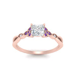 Load image into Gallery viewer, vintage-irish-knot-princess-cut-diamond-engagement-ring-with-purple-topaz-in-rose-gold-FD124181PRRGVITO-NL-RG.jpg
