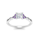 Load image into Gallery viewer, vintage-irish-knot-princess-cut-diamond-engagement-ring-with-purple-topaz-in-white-gold-FD124181PRRGVITO-NL-WG.jpg