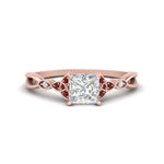 Load image into Gallery viewer, vintage-irish-knot-princess-cut-diamond-engagement-ring-with-ruby-in-rose-gold-FD124181PRRGRUDR-NL-RG.jpg
