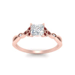 Load image into Gallery viewer, vintage-irish-knot-princess-cut-diamond-engagement-ring-with-ruby-in-rose-gold-FD124181PRRGRUDR-NL-RG.jpg
