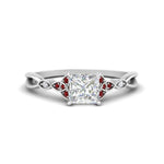 Load image into Gallery viewer, vintage-irish-knot-princess-cut-diamond-engagement-ring-with-ruby-in-white-gold-FD124181PRRGRUDR-NL-WG.jpg