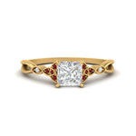 Load image into Gallery viewer, vintage-irish-knot-princess-cut-diamond-engagement-ring-with-ruby-in-yellow-gold-FD124181PRRGRUDR-NL-YG.jpg
