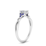 Load image into Gallery viewer, vintage-irish-knot-princess-cut-diamond-engagement-ring-with-sapphire-in-white-gold-FD124181PRRGSABL-NL-WG.jpg
