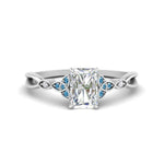 Load image into Gallery viewer, vintage-irish-knot-radiant-diamond-engagement-ring-with-blue-topaz-in-white-gold-FD124181RARGICBLTO-NL-WG.jpg