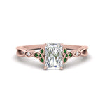 Load image into Gallery viewer, vintage-irish-knot-radiant-diamond-engagement-ring-with-emerald-in-rose-gold-FD124181RARGEMGR-NL-RG.jpg