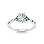 Load image into Gallery viewer, vintage-irish-knot-radiant-diamond-engagement-ring-with-emerald-in-white-gold-FD124181RARGEMGR-NL-WG.jpg