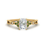 Load image into Gallery viewer, vintage-irish-knot-radiant-diamond-engagement-ring-with-emerald-in-yellow-gold-FD124181RARGEMGR-NL-YG.jpg
