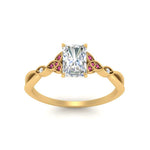 Load image into Gallery viewer, vintage-irish-knot-radiant-diamond-engagement-ring-with-pink-sapphire-in-yellow-gold-FD124181RARGSADRPI-NL-YG.jpg